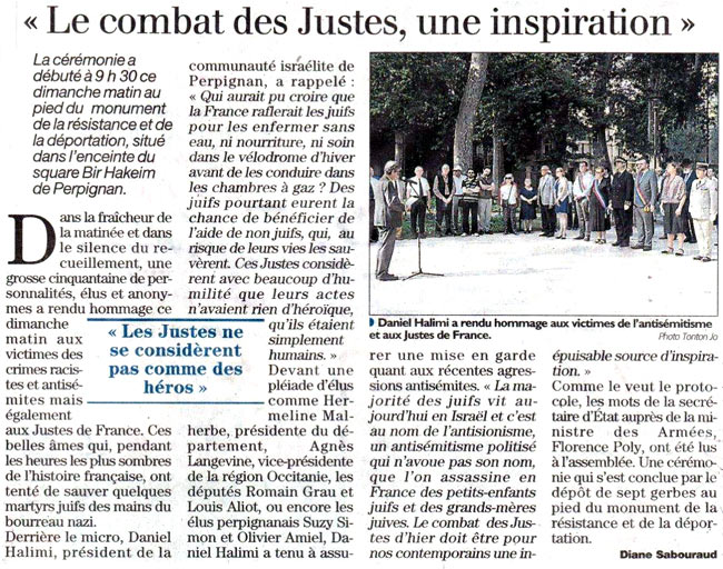 Article du Journal l'Indépendant du 22 juillet 2019